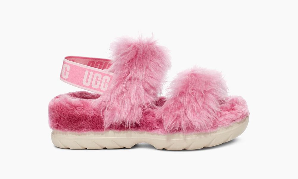 Ugg Slipper Womens - Ugg Fluff Sugar Pink - 954ZKBSYR